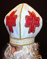 Митра Св. Николая классическая, каноническая. Шапка, головной убор, высокая 40 в цвете: белый, красный,
