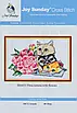 Набір для вишивання за нанесеною на канву схемою "Three kittens with flowers". AIDA 14CT printed 30*19 см, фото 2