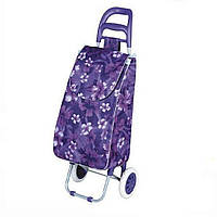 Тачка сумка с колесиками STENSON тележка до 25 кг 34 х 27 х 94 см (1900) Цветочный принт на фиолетовом