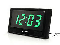 Настольные часы VST 732Y, электронный будильник, термометр, зеленная подсветка