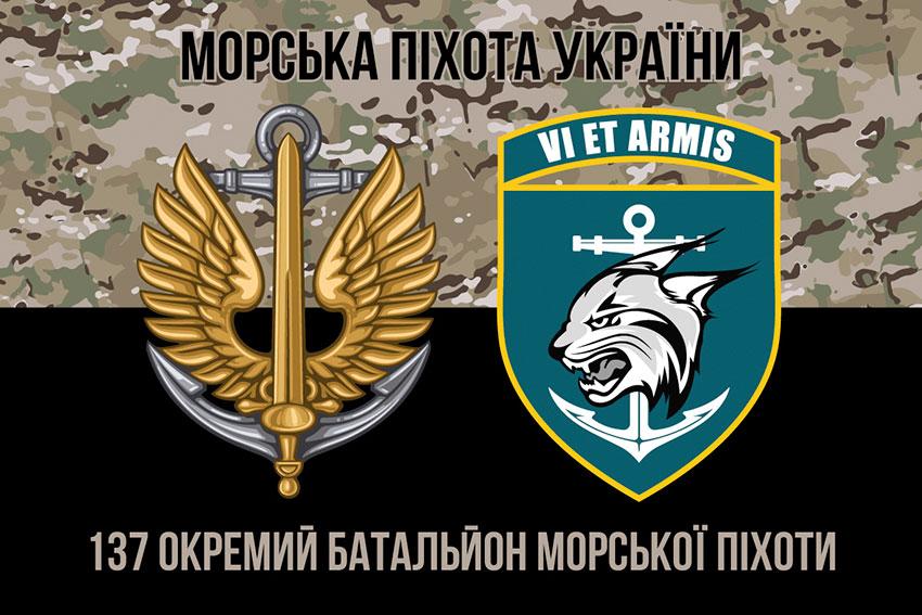 Прапор 137 ОБМП ЗСУ камуфляж-чорний 1