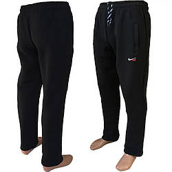 Чоловічі штани тринитка з флісом чорного кольору (Норма) Розміри: 44,46,48,50,52 (24003)