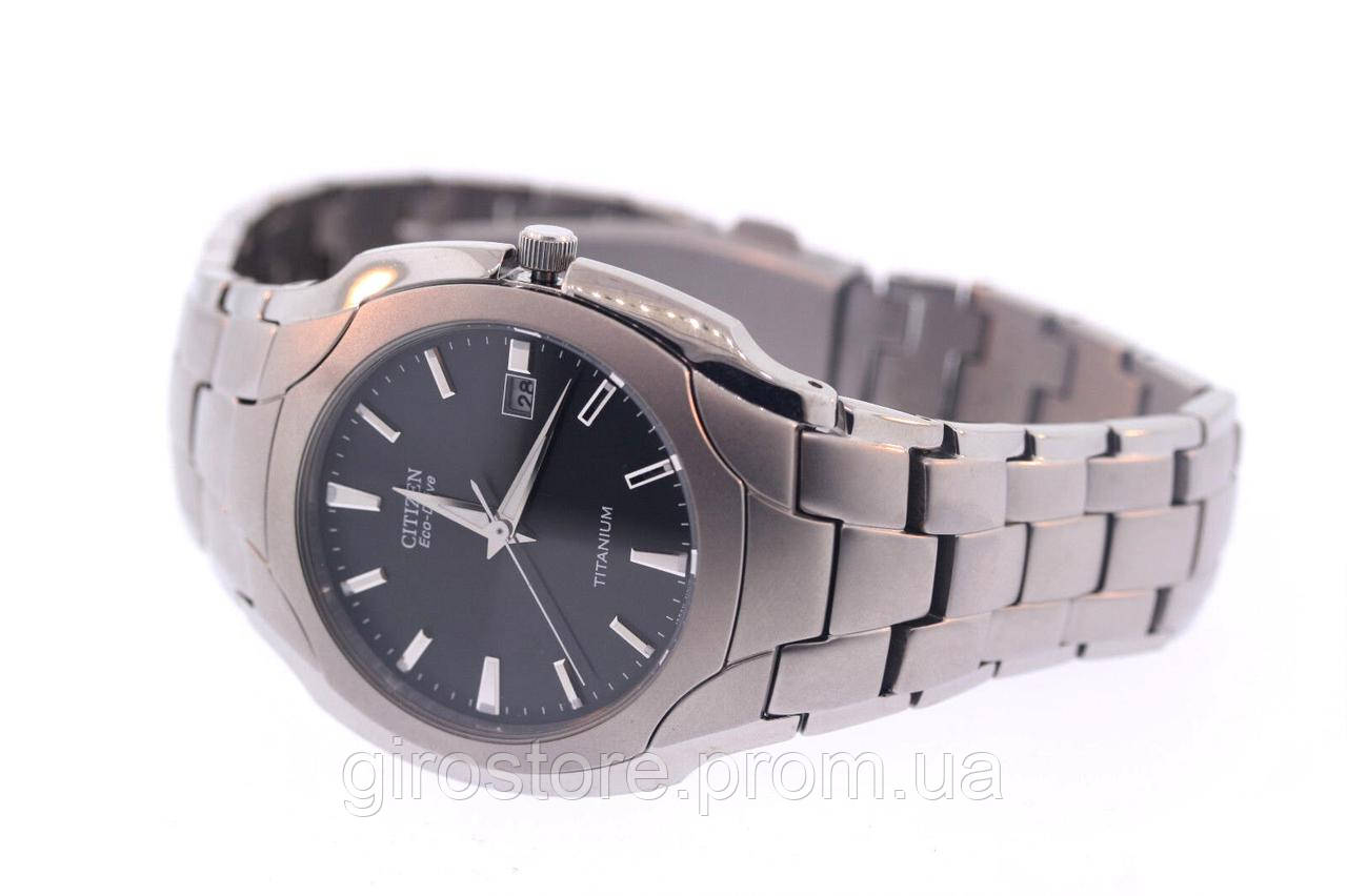 Титановые тонкие японские мужские часы Citizen Eco-Drive BM6560-54H. Солнечная батарея. Повседнедневные Титановые тонкие японские мужские часы Citizen Eco-Drive BM6560-54H. Солнечная батарея. Повседнедневные