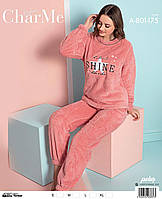 Женская махровая(травка) пижама SHINE CharMe Турция, розовый