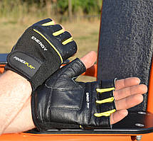 Рукавички для фітнесу PowerPlay 9058 Energy чорно-жовті S, фото 2