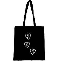Екосумка шоппер торба с принтом " Сердечки "
