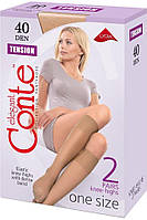 Гольфы женские Conte Tension 40 Den, 2 пары ONESIZE, nero