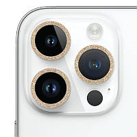 Защитное стекло Metal Sparkles на камеру (в упак.) для Apple iPhone 15 Pro (6.1")/15 Pro Max (6.7") TOS