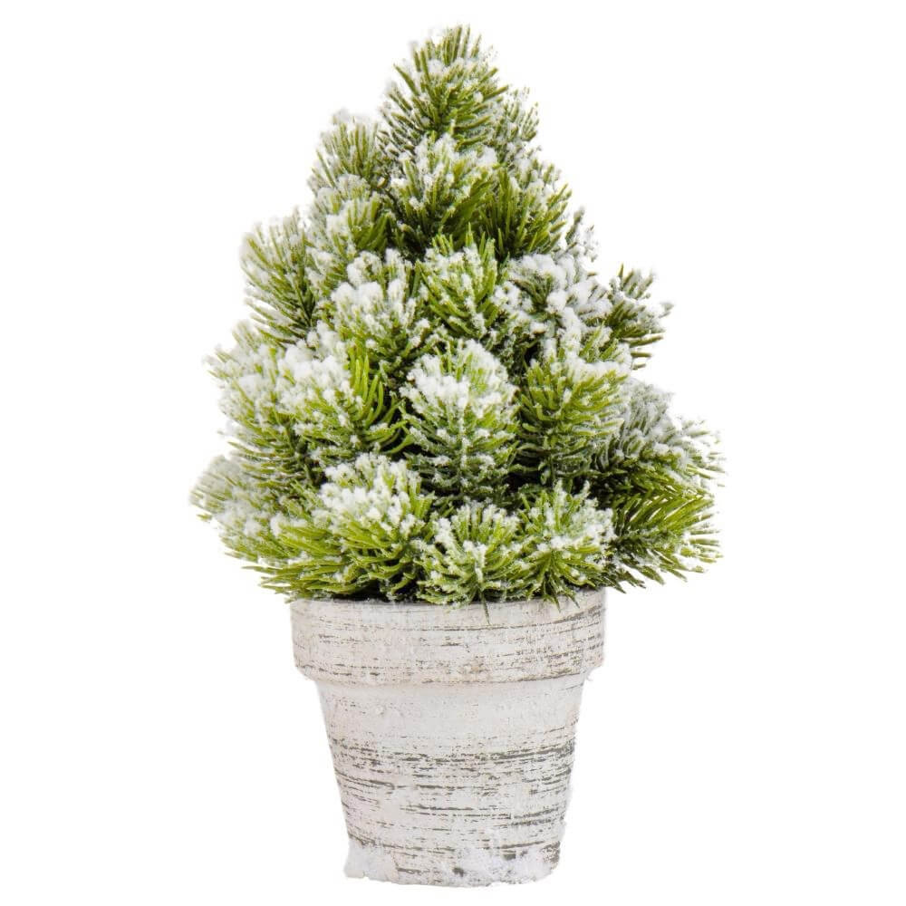 Декоративна засніжена ялинка в горщику Сосна 24 см 118919-008, фото 1