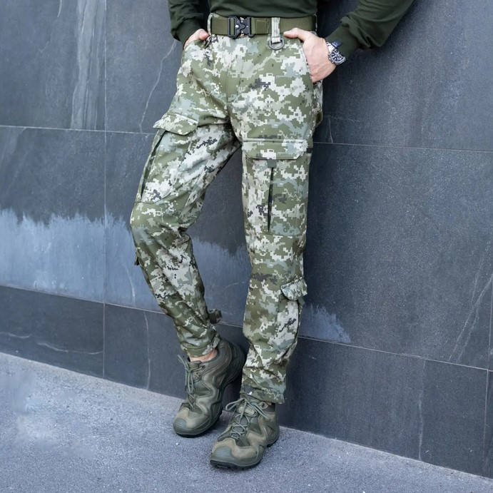 Штани тактичні Pobedov Hardy Soft Shell Cargo піксель