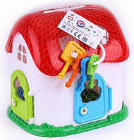 Будиночок-сортер із ключами ТехноК 6719 фігури тварин геометричні дитяча іграшка розвивальна для дітей