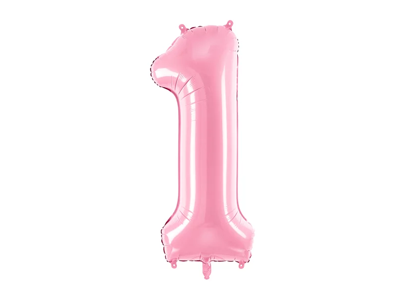 Фольгована кулька цифра "1" рожева PD 100 см. 1 шт