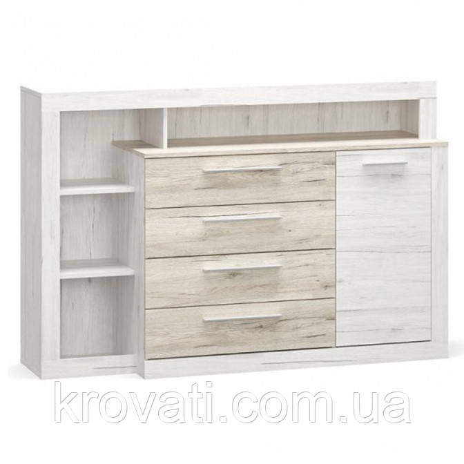 Комод 1Д4Ш Кім, Меблі Сервіс, Сан-ремо/Дуб крафт білий