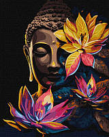 Картина по номерам Идейка Будда с лотосами с красками металлик extra ©art_selena_ua (KHO5103) 40 х 50 см (Без