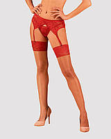 Чулки под пояс с широким кружевом Obsessive Lacelove stockings XL/2XL TOS