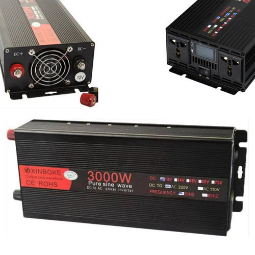 Купить Инвертор 12V-220V Преобразователь напряжения 3000Вт с Чистым ...