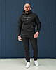 Чоловічий спортивний костюм чорний осінь зима теплий на флісі комплект зимовий спортивний худі та штани, фото 10