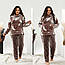 Піжама жіноча махрова великого розміру, Домашній махровий костюм жіночий, фото 7