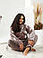 Піжама жіноча махрова великого розміру, Домашній махровий костюм жіночий, фото 8