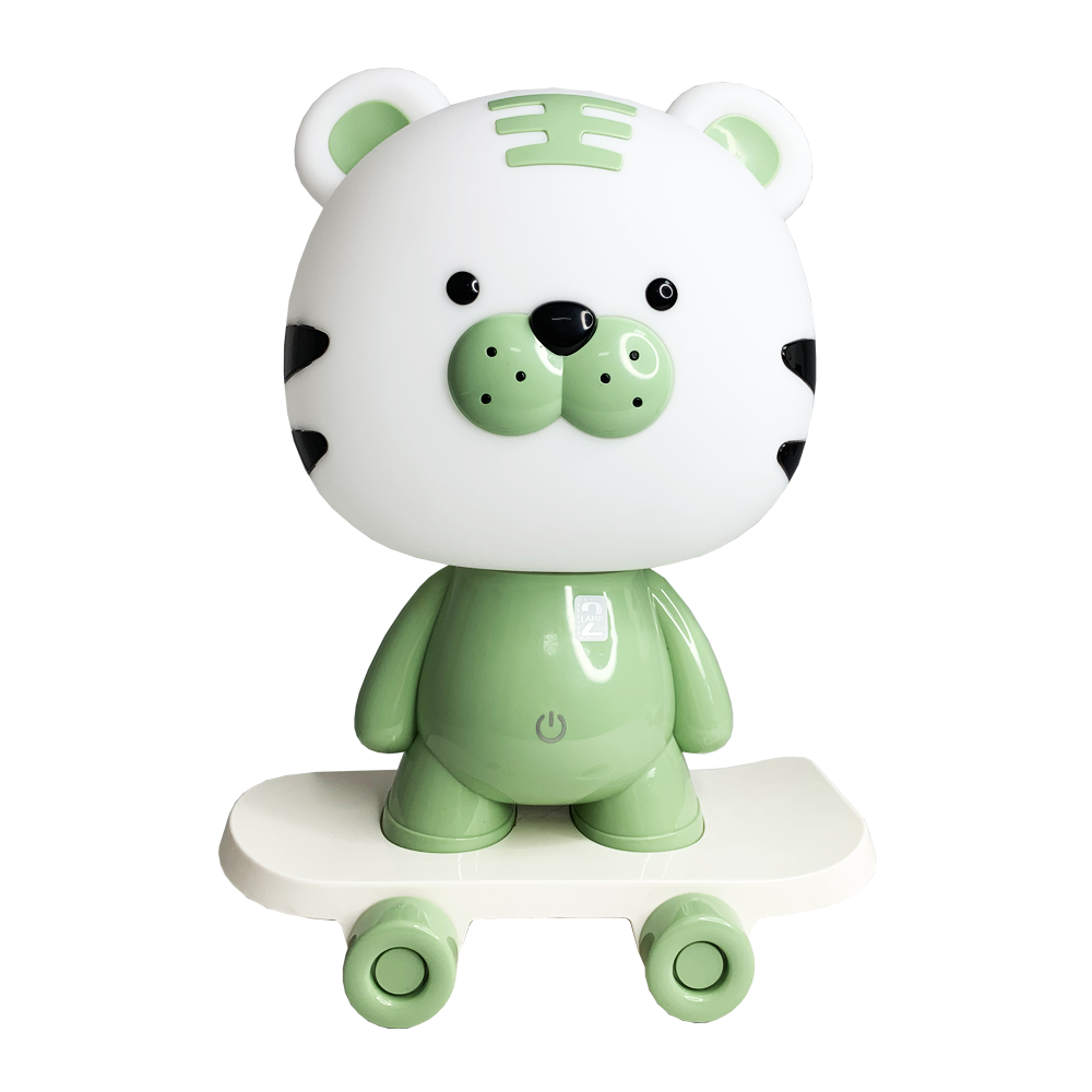 Дитячий світильник Тигр на скейті (Зелений)