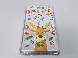 Подарункова упаковка з новорічним малюнком (20*35) No27 Олень (100 шт.)