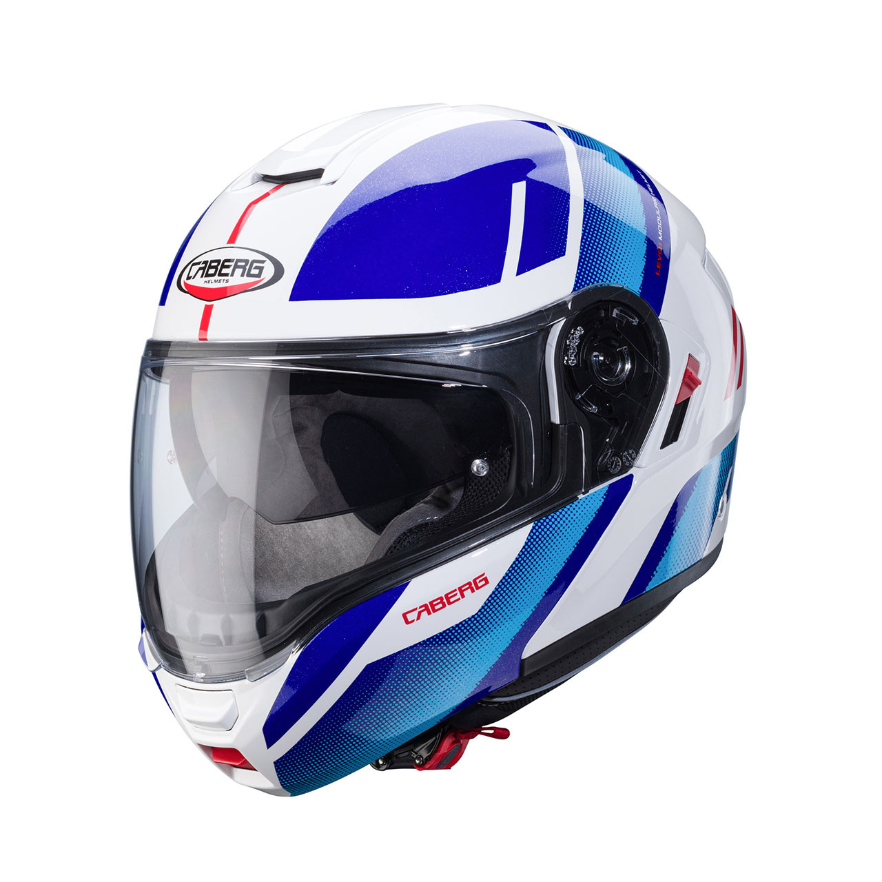 МОТОШОЛОМ МОДУЛЯР CABERG LEVO X MANTA КОЛІР WHITE /LIGHT BLUE /BLUE /RED