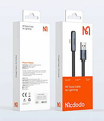 Кабель McDodo Zebra Series 3A USB to Lightning 90 Degree Data Cable 1.8m CA-2791 Black