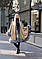 Пончо жіноче с капюшоном, хутро чорнобурка, фото 2