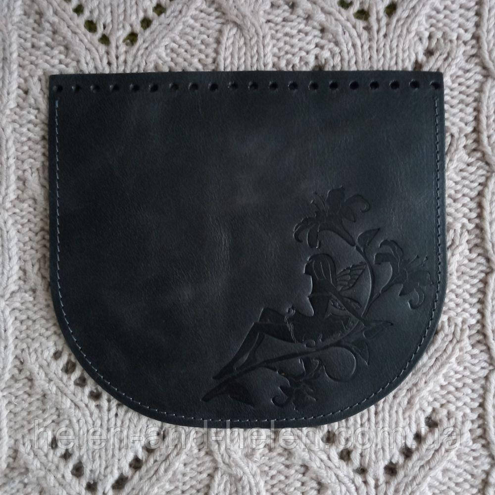 Клапан для сумки. "Фея". Колір "Графіт", фото 1