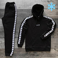 Спортивный костюм на флисе мужской Adidas зимний теплый | Толстовка + Штаны Адидас зима утепленный с начесом