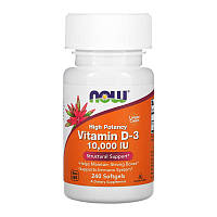 Витамин NOW Vitamin D-3 250 mcg (10,000 IU) (240 softgels)