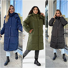 Жіноче зимове пальто з плащової тканини