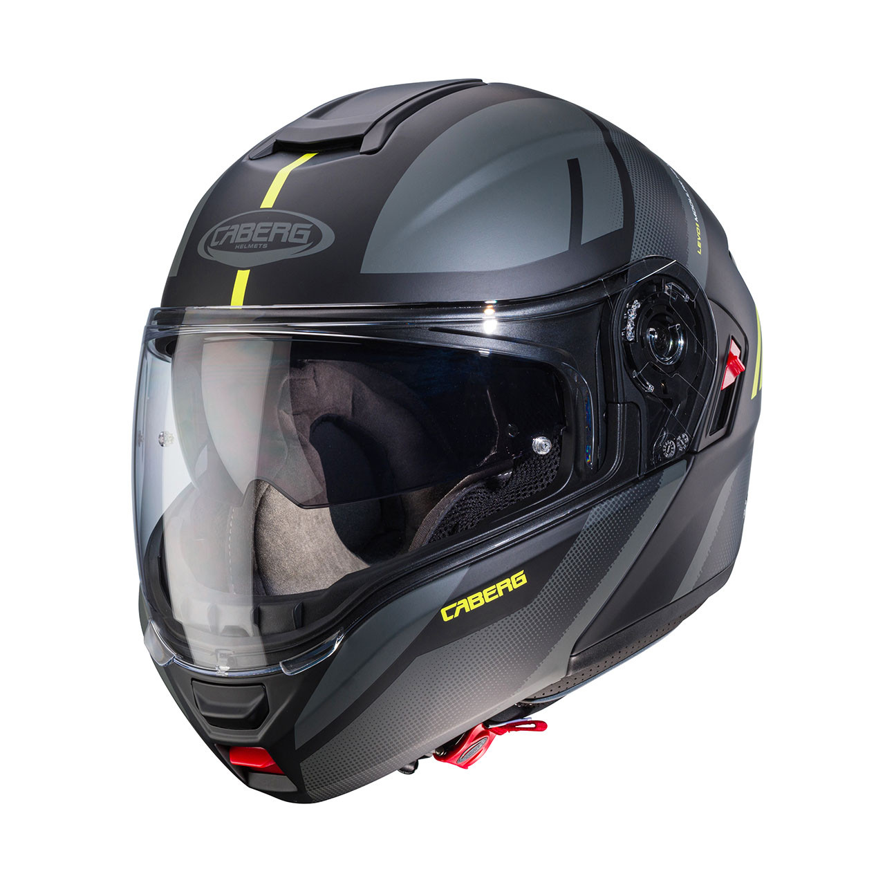 МОТОШОЛОМ МОДУЛЯР CABERG LEVO X MANTA КОЛІР MATT BLACK /ANTHRACITE /YELLOW FLUO