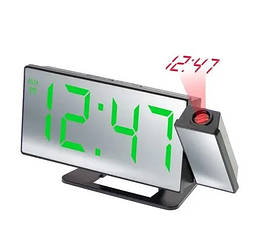 Електронний дзеркальний годинник VST-896, проекція часу на стіну, будильник, дата, температура
