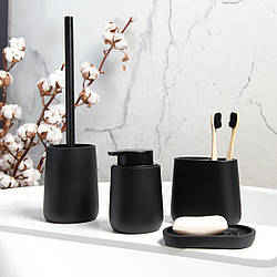 Набір аксесуарів для ванної кімнати No13 RICHMOND: йоржик, мильниця, диспенсер для мила та підставка для щіток MVM