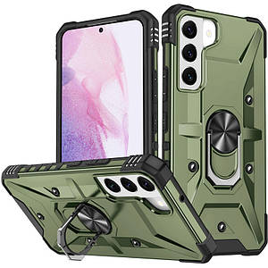 Протиударний чохол Pathfinder Ring для Samsung Galaxy S21 FE | Броньований з кільцем Зелений / Army Green