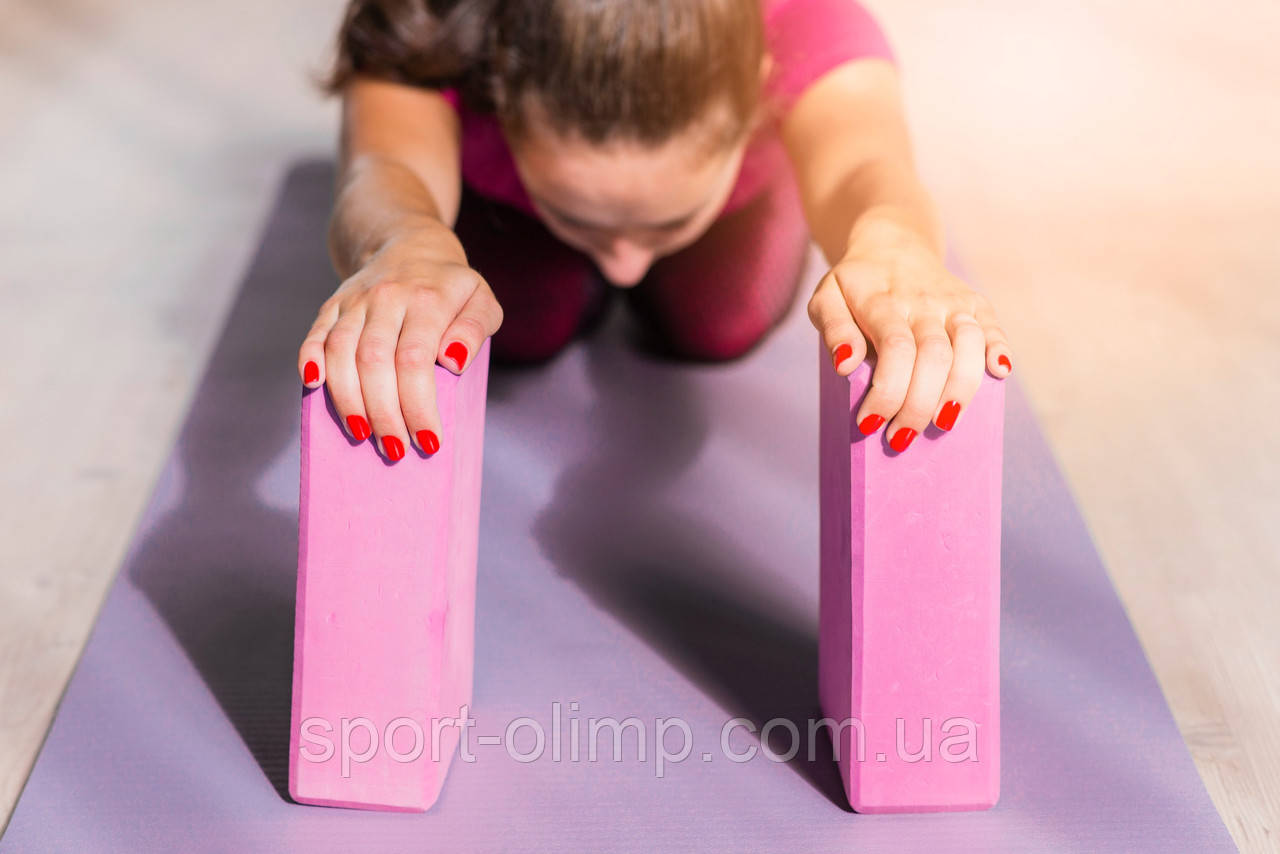 Блок для йоги PowerPlay 4006 Yoga Brick Розовый - фото 4 - id-p1404396045