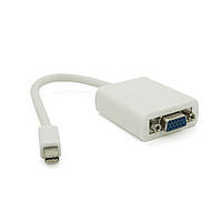 Конвертер mini Display Port (папа) на VGA(папа) 30cm, White, 4K/2K, Пакет