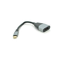 Конвертер Type-C (папа)/HDMI(мама), 18cm, круглый ,Black-gray