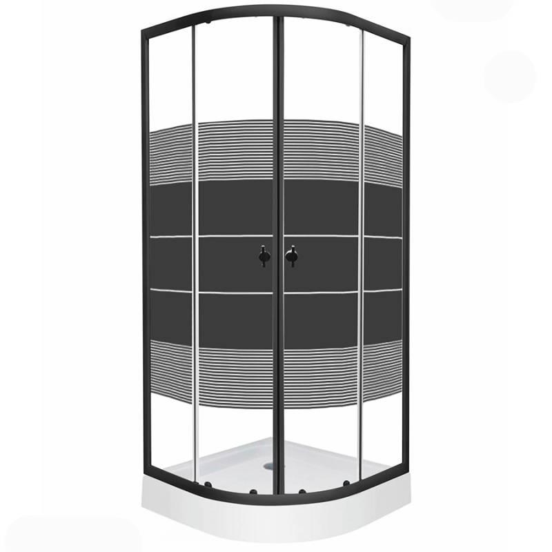 Душова кабіна RJ Black Tulip 90x90 см 90ВRZ081Linia з піддоном, фото 1
