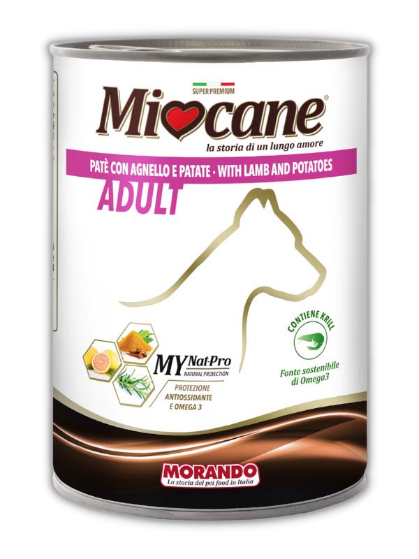 Консервований корм для дорослих собак усіх порід Morando (Морандо) Miocane Adult паштет з ягням та картоплею 400 г