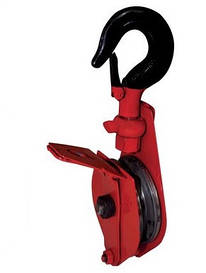 Вантажний блок до 500 кг із гаком і відкидною щокою монтажний однороликовий