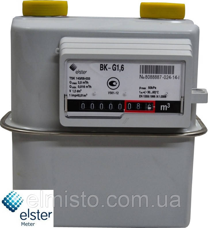 Счетчик газа мембранный Elster BK-G1.6T Dn20 Украина бытовой, продажа ...
