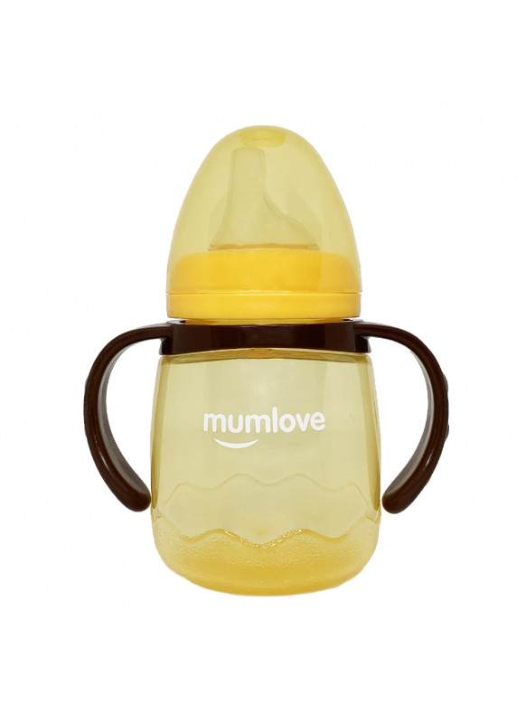 Поїльник з силіконовим носиком, 180 мл жовтий, у слюді. 20*11см, MEGAZayka, 0314жовт