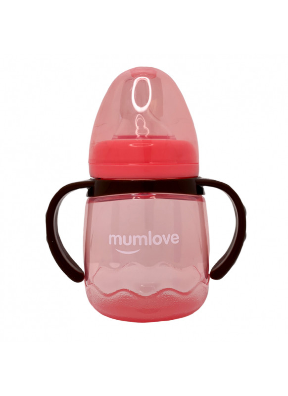 Поїльник з силіконовим носиком, 180 мл рожевий, в слюді. 20*11см, MEGAZayka, 0314 рожевий