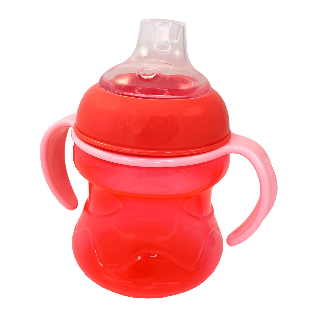 Поільник з силіконовим носиком, 200 мл рожева, 13*7см, MEGAZayka, 0304 рожева