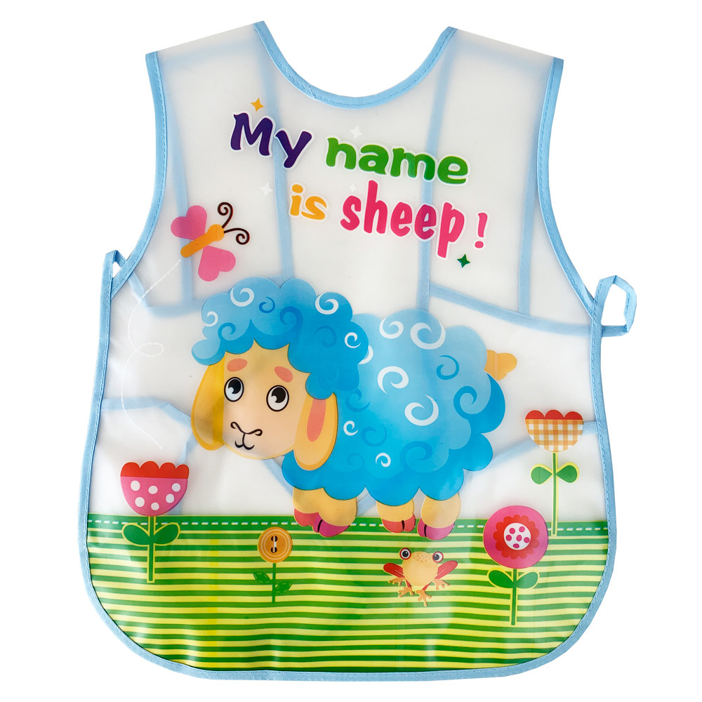 Слюнявчик клейончастий на зав'язках овечка, в пакеті 40*32см, MEGAZayka, 0607 овечка