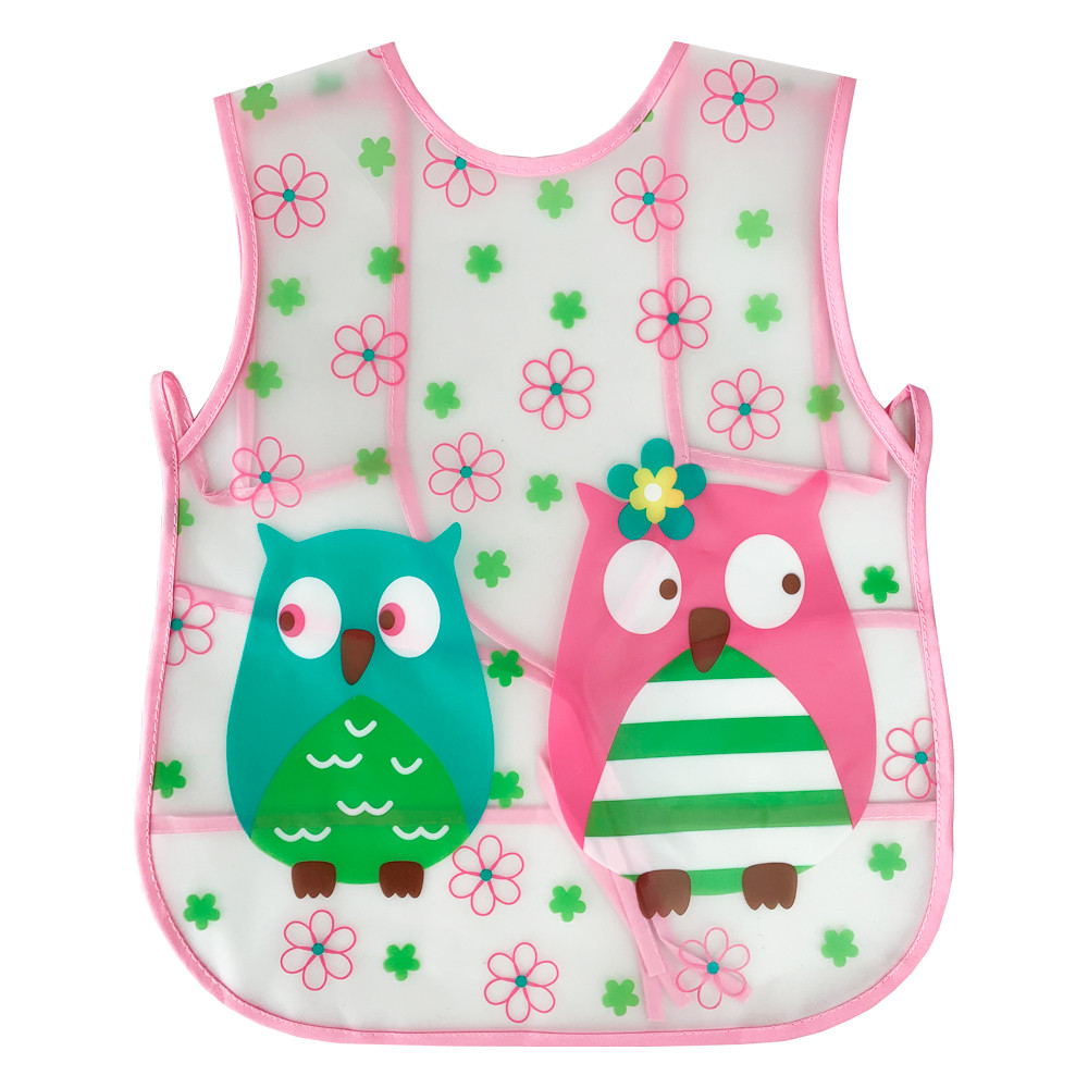 Слюнявчик клейончастий на зав'язках сова, в пакеті 40*32см, MEGAZayka, 0607сова