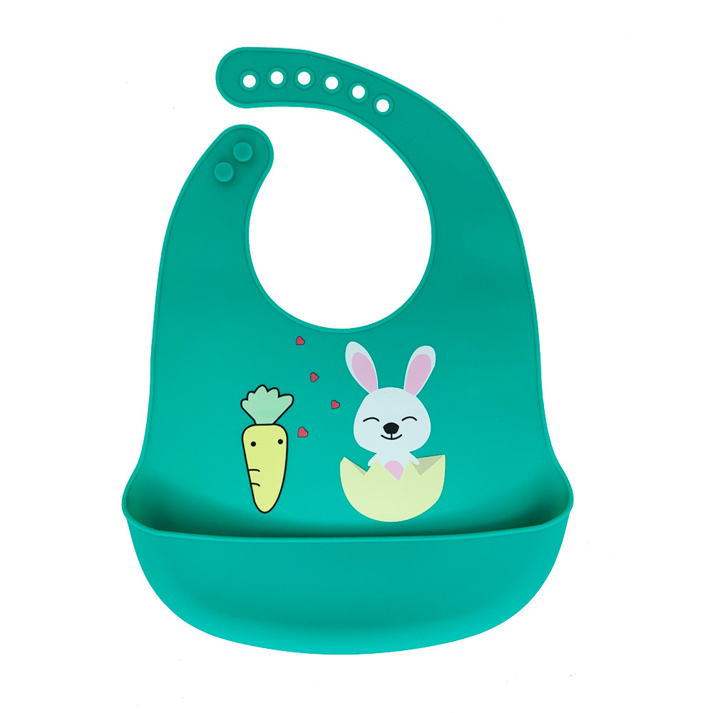 Слинявчик силіконовий "Зайчик" морська хвиля, в пакеті 32*24см, MEGAZayka, 0611мор.хвиля