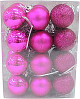 Комплект 24шт 3 см елочные рождественские шары 3 цвета пластик